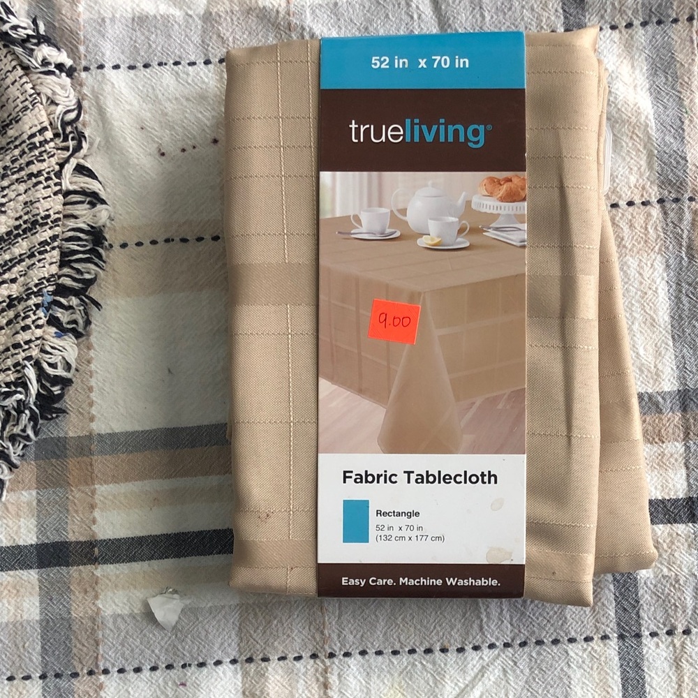 Trueliving Beige Fabric Tablecloth - Neutral Tan